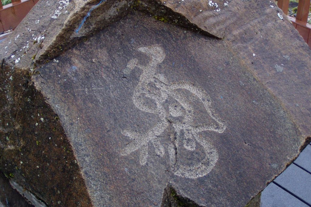Wrangell: A petroglyph at Petroglyph Beach