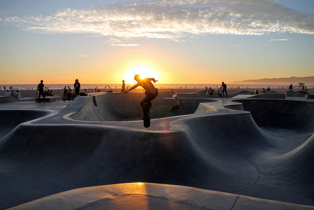 Venice Beach: El skatepark al atardecer