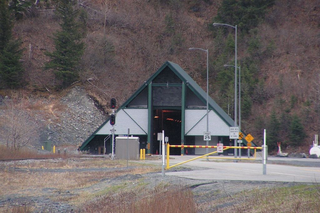 Anchorage (Whittier): The entrance to the Anton Anderson Memorial Tunnel
