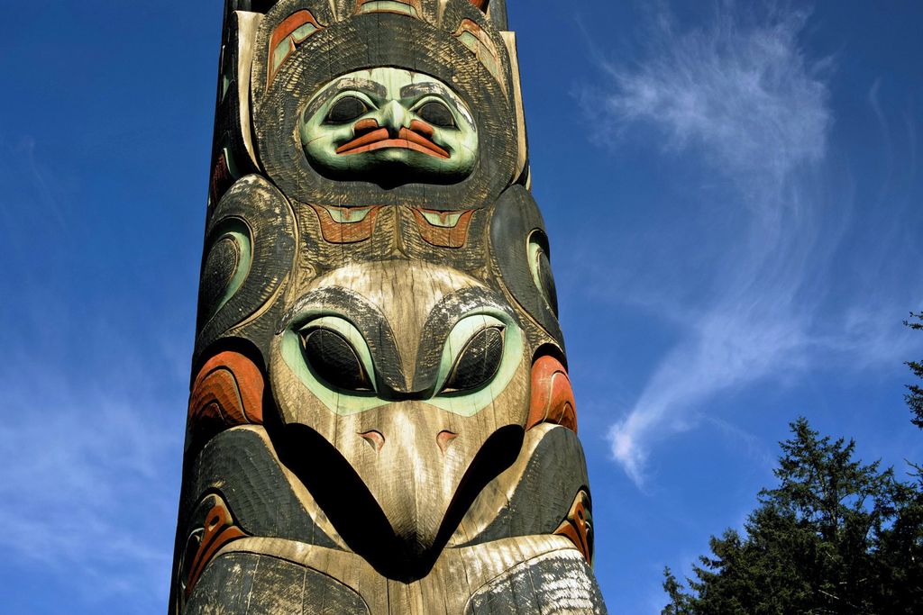 Sitka: A totem pole in Sitka National Historical Park