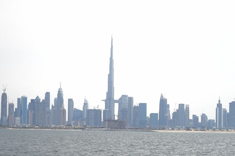 Dubai: Downtown Dubai and the Burj Khalifa from the sea