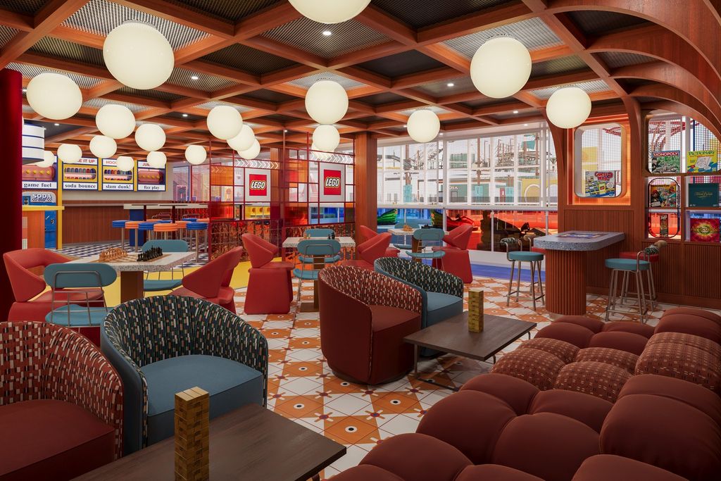 MSC World Atlantic: The Clubhouse, the family space with the LEGO Family Zone (rendering)